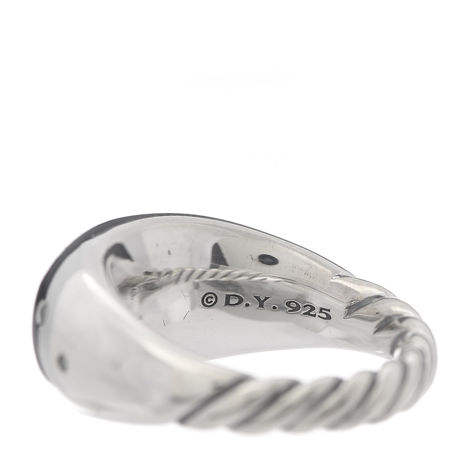 David Yurman Sterling Silver Diamond 11mm Pure Form Ring 54 7 4 of 5