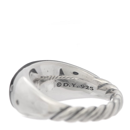 David Yurman Sterling Silver Diamond 11mm Pure Form Ring 54 7 4 of 5