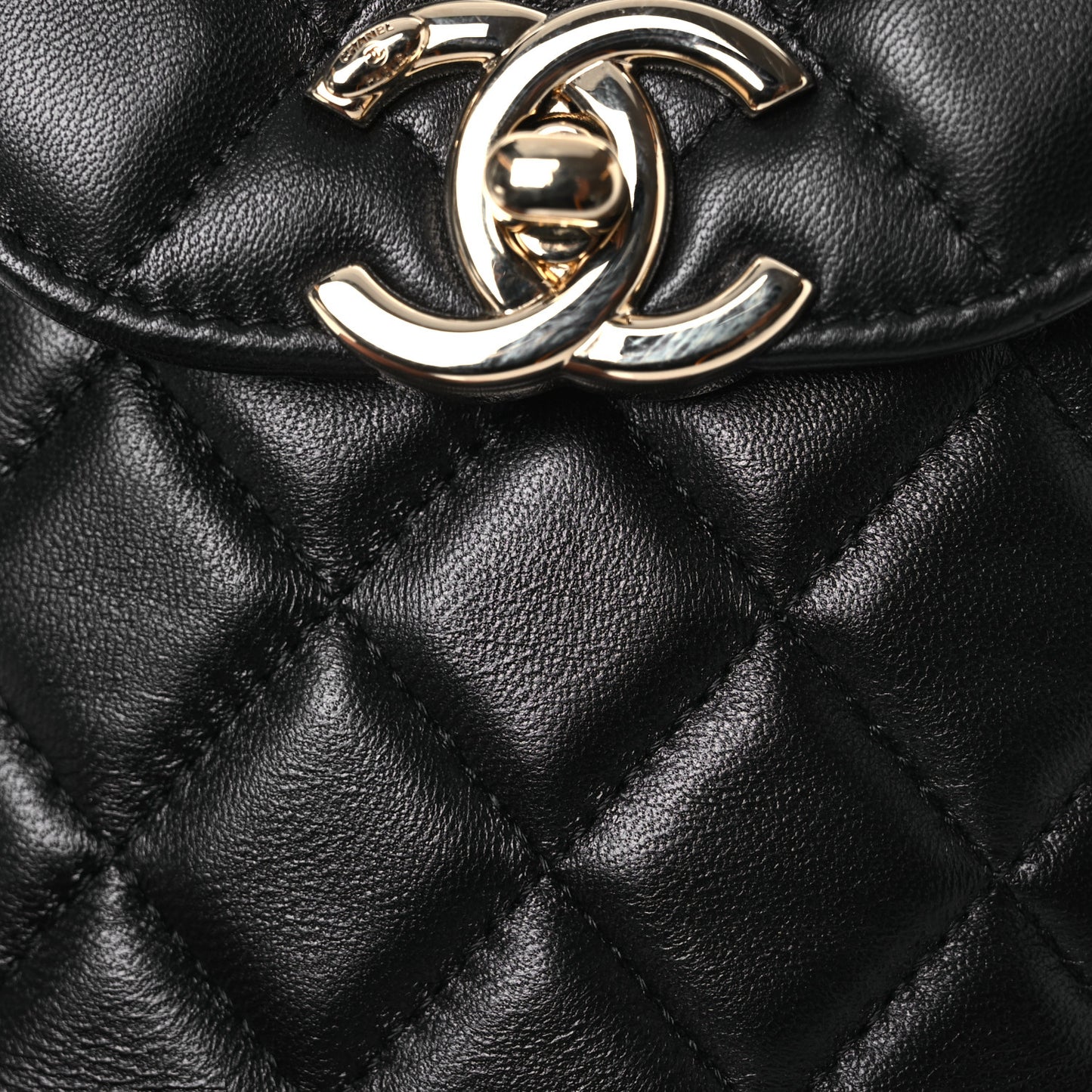 Lambskin Quilted Phone Chain Clutch Waist Bag Black