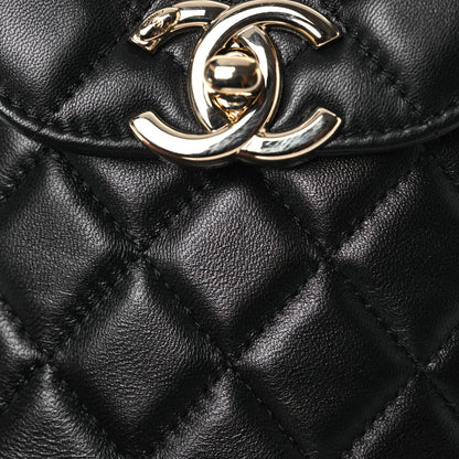 Chanel Lambskin Quilted Phone Chain Clutch Waist Bag Black 8 of 13