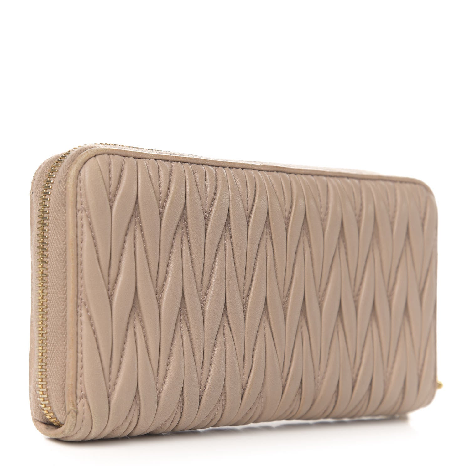 Miu Miu Matelasse Zip Around Wallet Cammeo 3 of 8