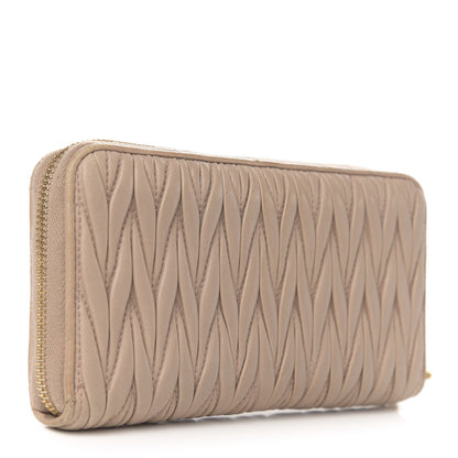 Miu Miu Matelasse Zip Around Wallet Cammeo 3 of 8