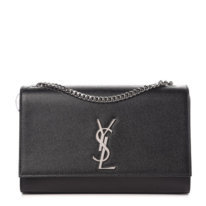 Saint Laurent Grain De Poudre Medium Classic Monogram Kate Satchel Black 1 of 7