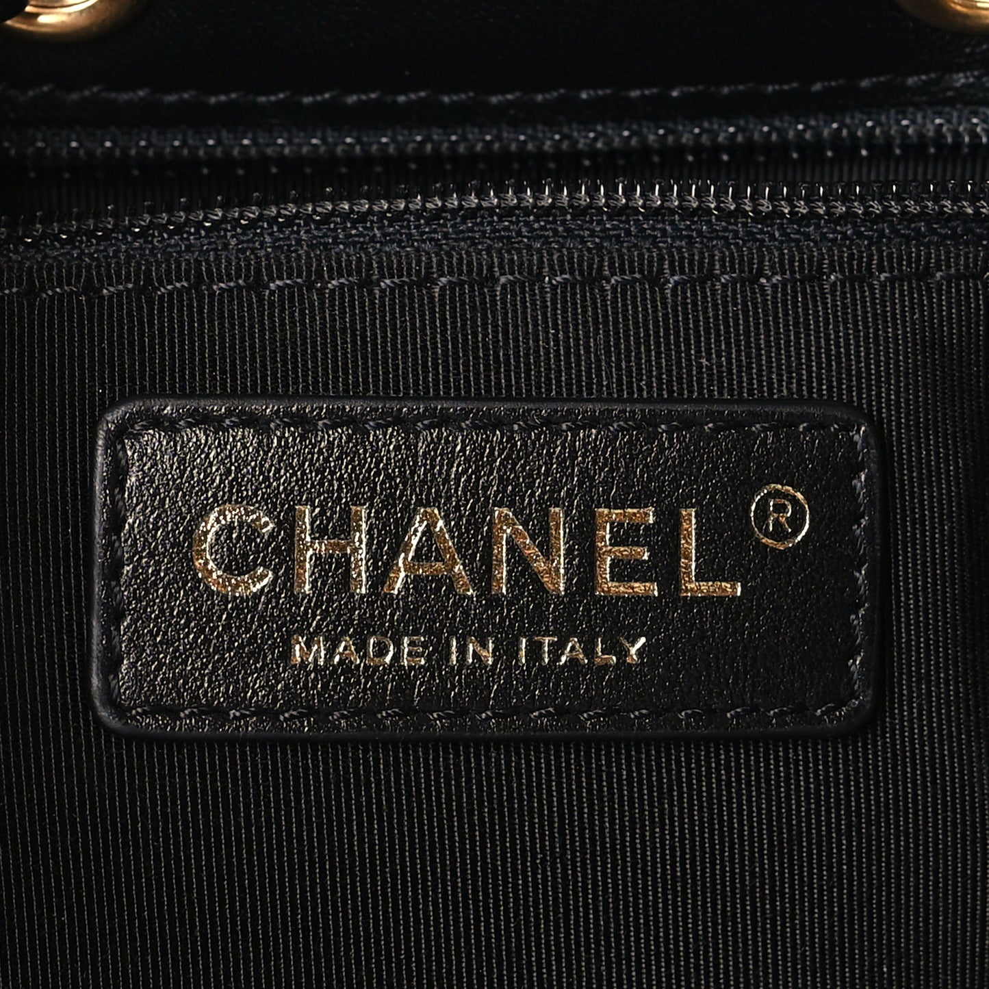 Calfskin Stitched Small Egyptian Amulet Drawstring Bag Black