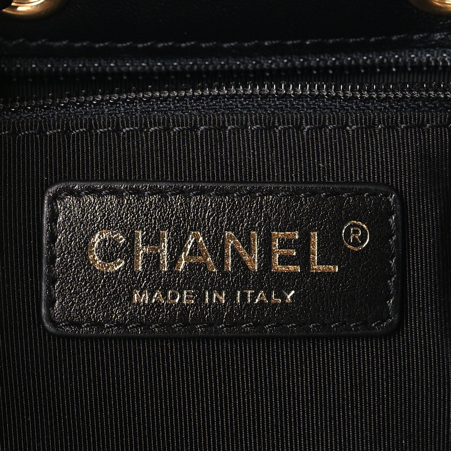 Chanel Calfskin Stitched Small Egyptian Amulet Drawstring Bag Black 6 of 9