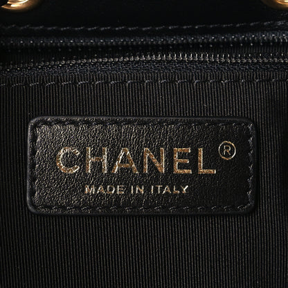 Chanel Calfskin Stitched Small Egyptian Amulet Drawstring Bag Black 6 of 9