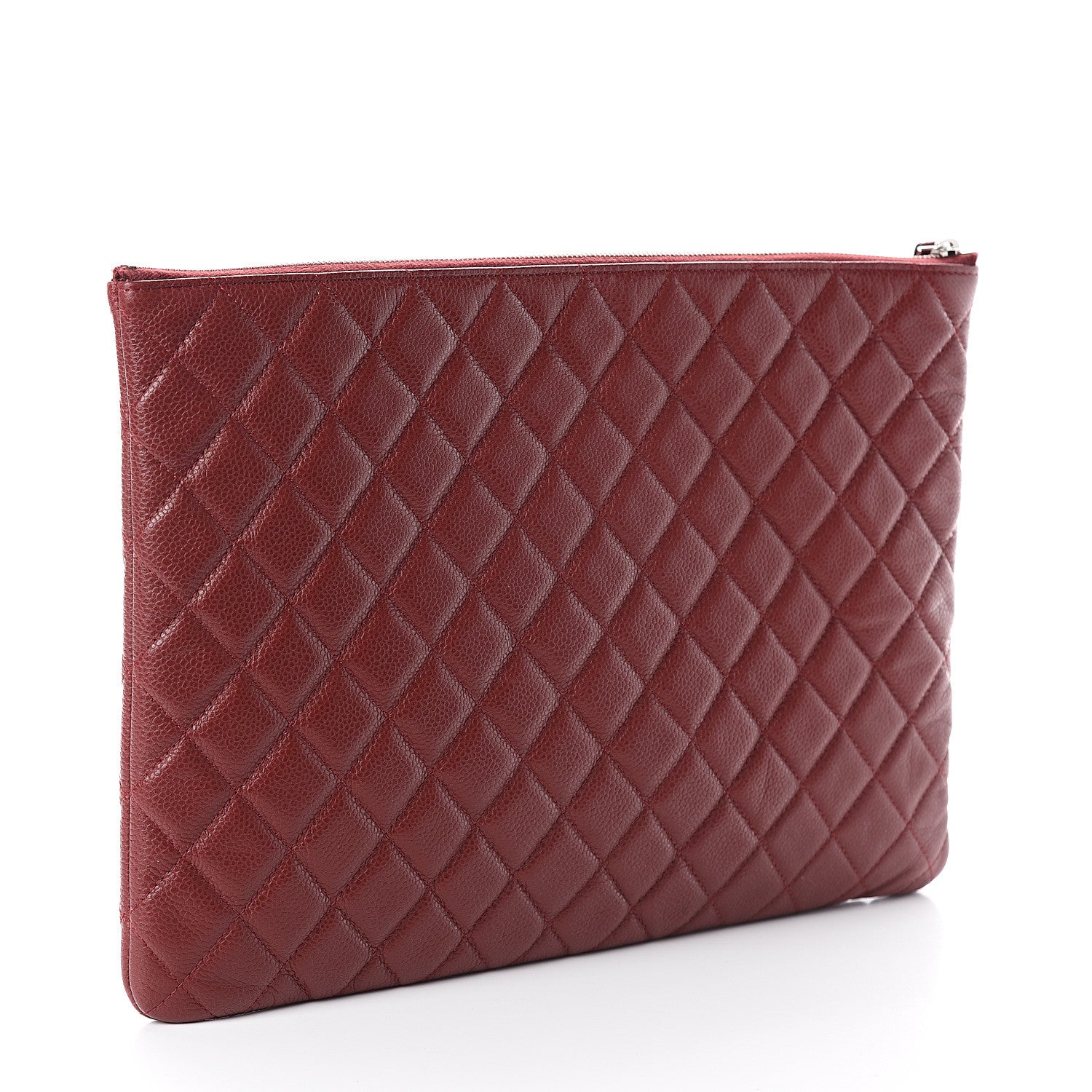Chanel Caviar Quilted Large Cosmetic Case Dark Red 2 of 6