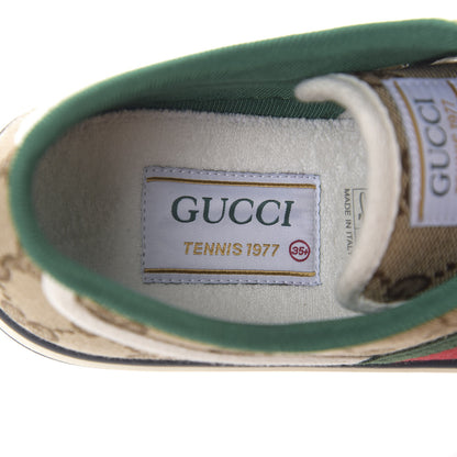 Gucci GG Monogram Web Womens 1977 Tennis Sneakers 35.5 Beige Ebony Mystic White 6 of 8