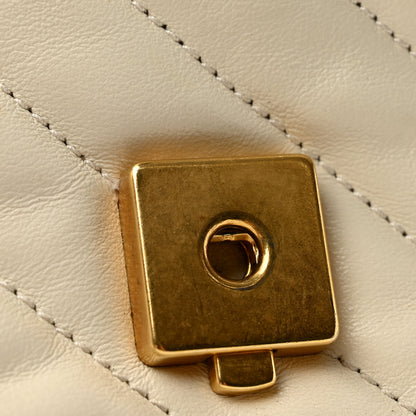 Gucci Vintage Effect Calfskin Matelasse Diagonal Mini Torchon GG Marmont Top Handle Shoulder Bag Mystic White Blue Agata 12 of 13