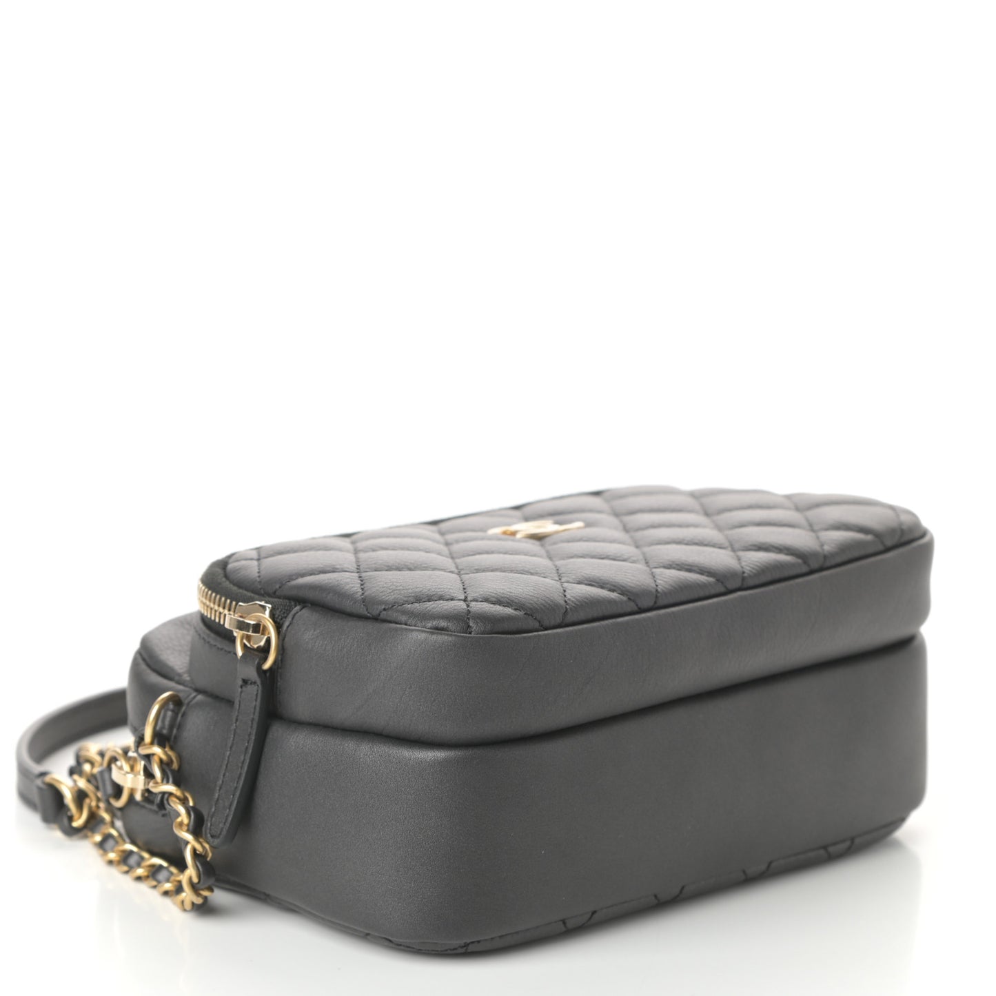 Calfskin Quilted Day Trips Camera Case Black