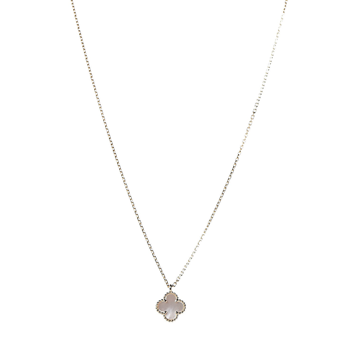 18K Yellow Gold Mother of Pearl Sweet Alhambra Pendant Necklace