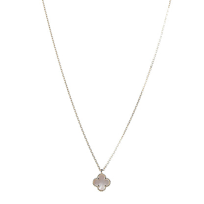 Van Cleef & Arpels 18K Yellow Gold Mother of Pearl Sweet Alhambra Pendant Necklace 1 of 8
