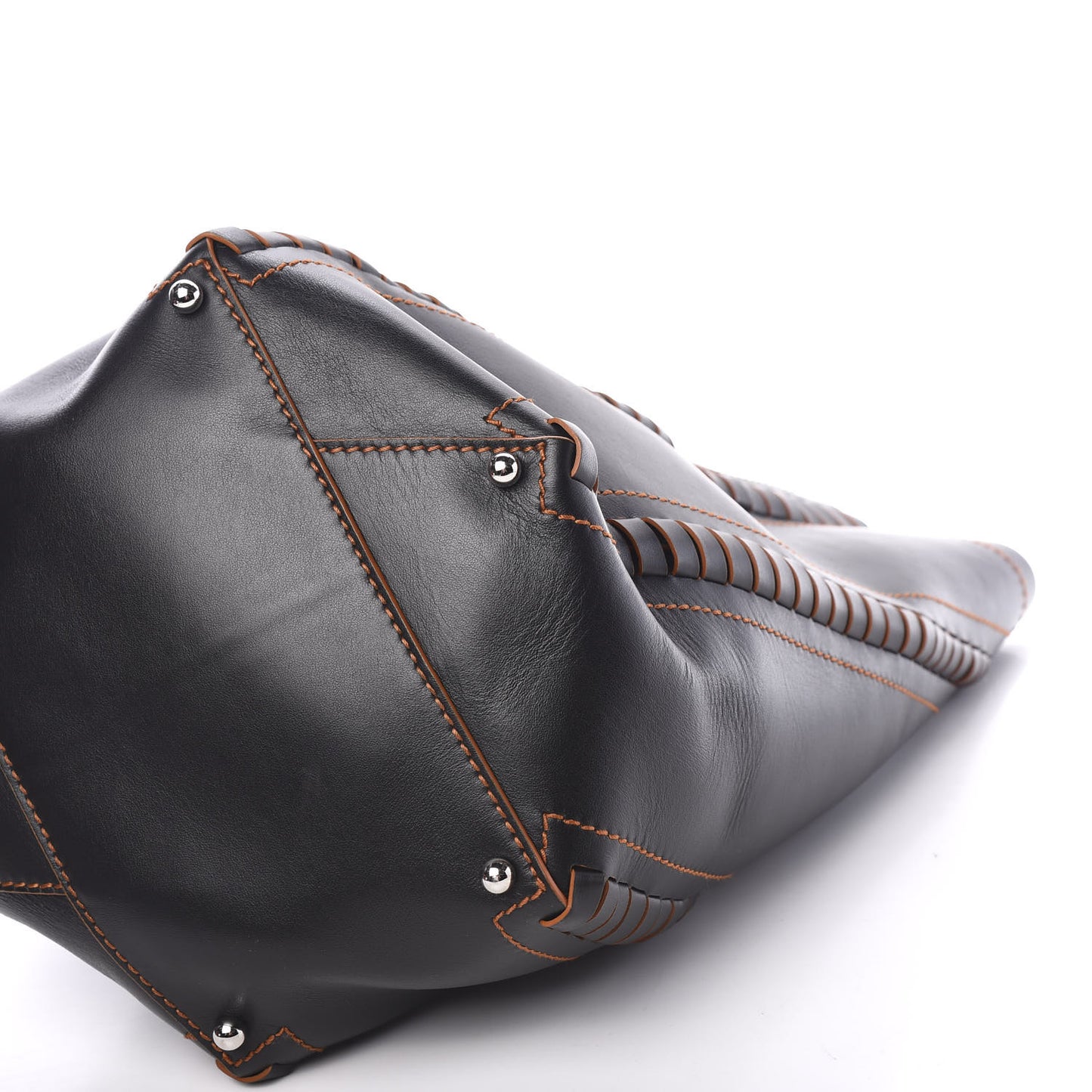 Calfskin Large Hex Bucket Black