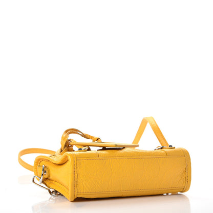 Balenciaga Agneau Classic Silver Hardware Nano City Jaune Epi 5 of 9