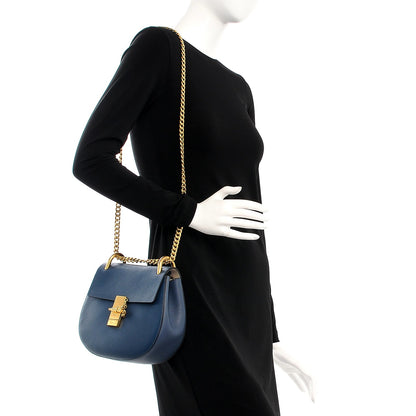 Chloe Grained Lambskin Drew Shoulder Bag Denim Blue 2 of 7
