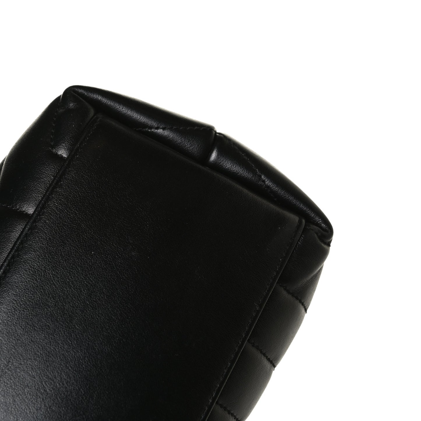 Calfskin Y Quilted Monogram Medium Loulou Chain Satchel Black