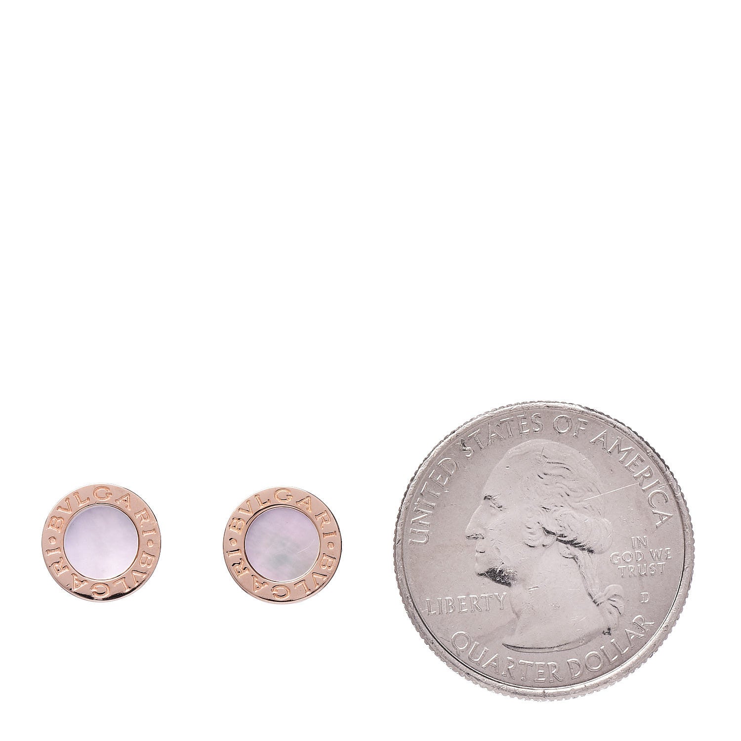 Bulgari 18K Rose Gold Mother of Pearl BVLGARI BVLGARI Stud Earrings 2 of 5