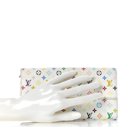 Louis Vuitton Monogram Multicolor Sarah Wallet White Anie 2 of 10