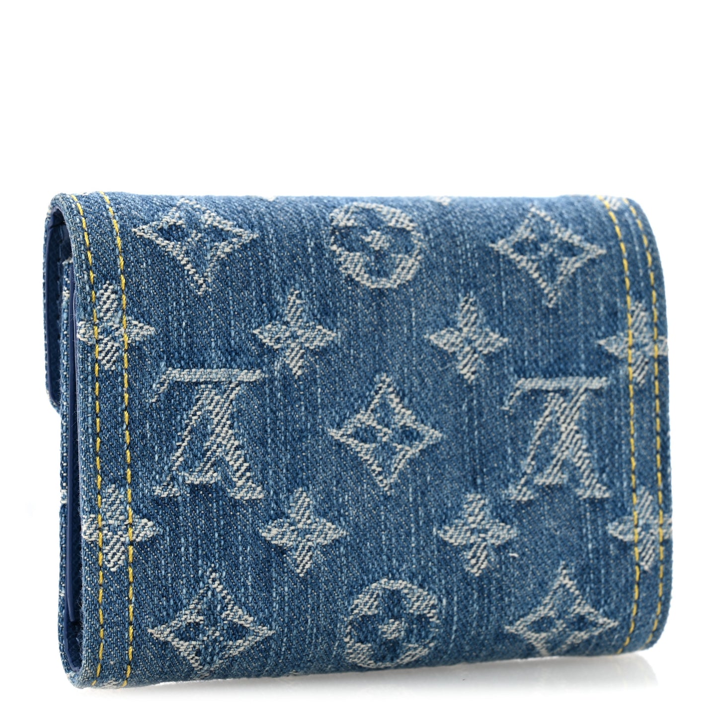 Denim Monogram Jacquard Victorine Wallet Blue