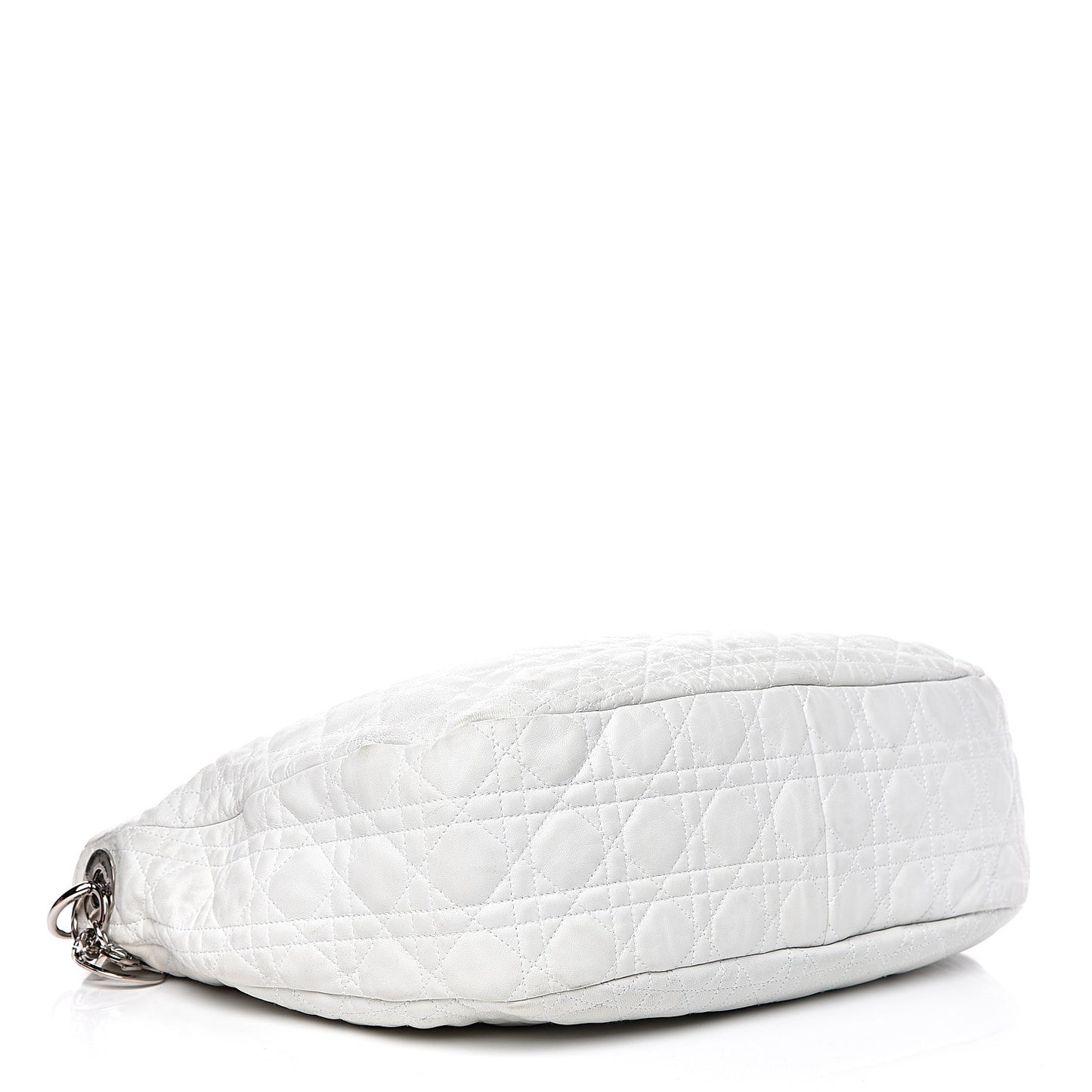 Lambskin Cannage Large Dior Soft Hobo White