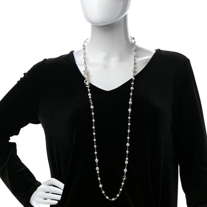 Chanel Pearl Crystal Queen of France Multi Strand Necklace Gold 2 of 8