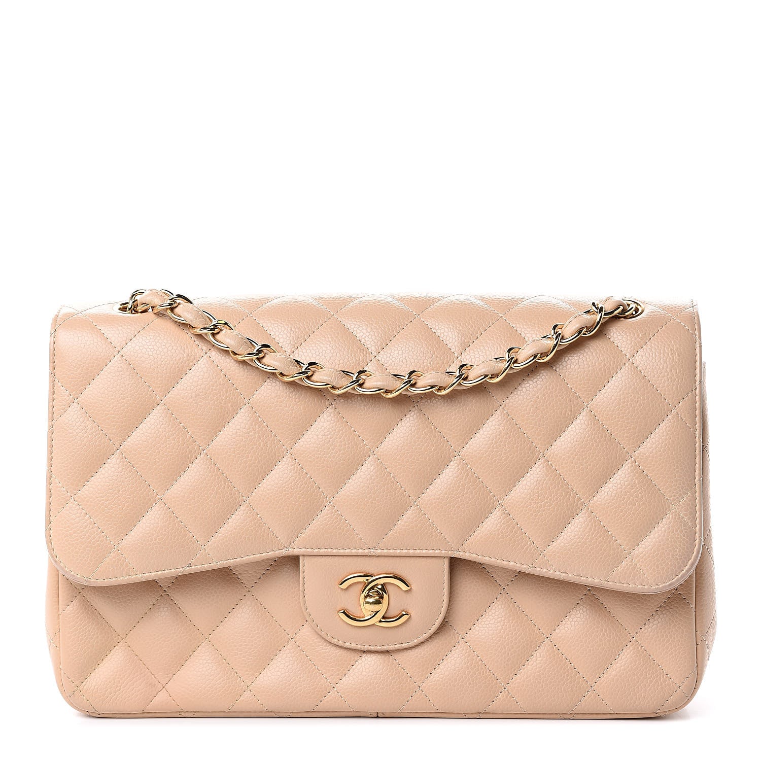 Chanel Caviar Quilted Jumbo Double Flap Beige Clair 1 of 15