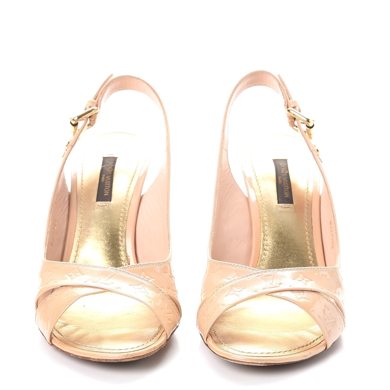 Louis Vuitton Vernis No Doubt Slingback Heels 36.5 Rose Poudre 2 of 11