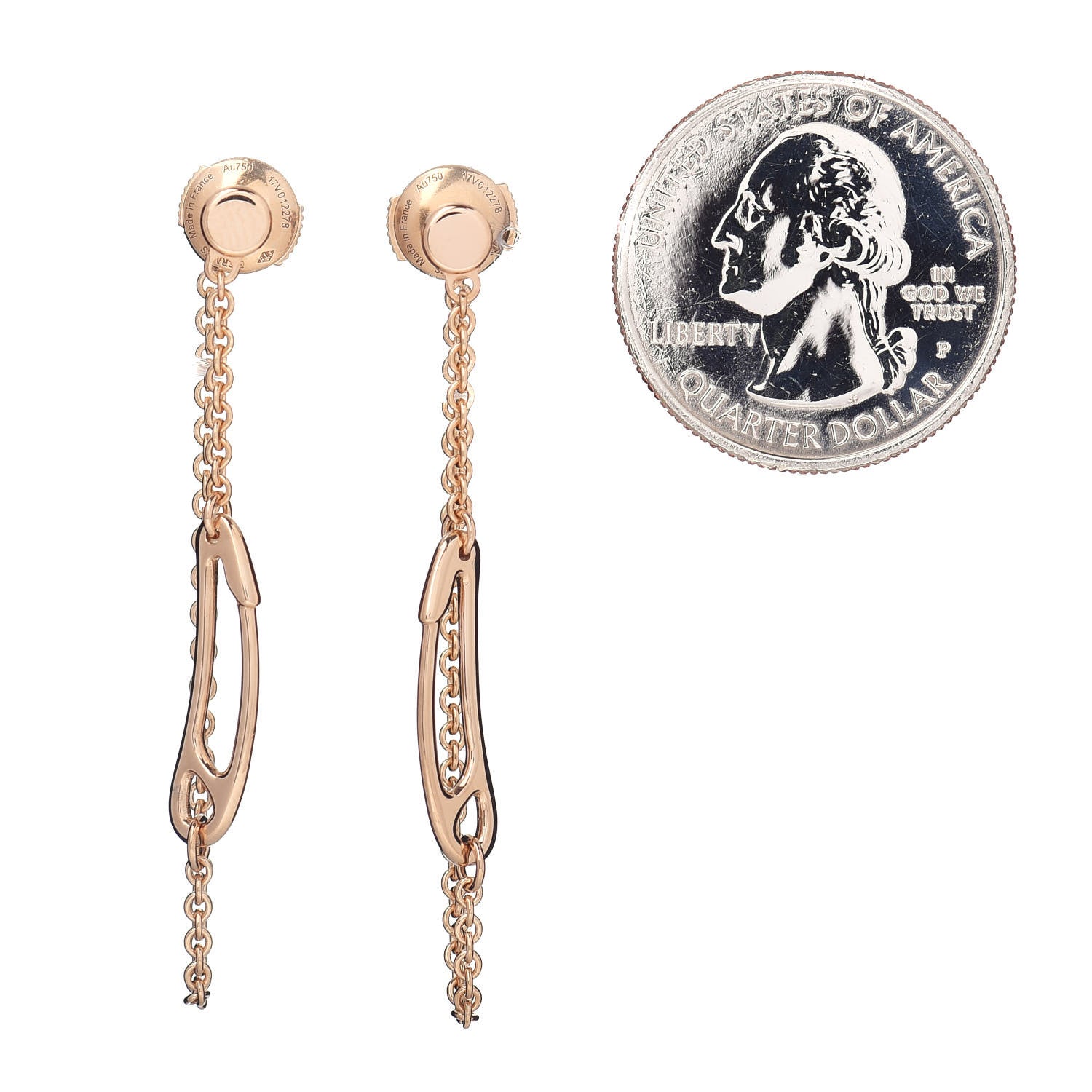 Hermes 18K Rose Gold TPM Chaine D'Ancre Punk Earrings 2 of 4
