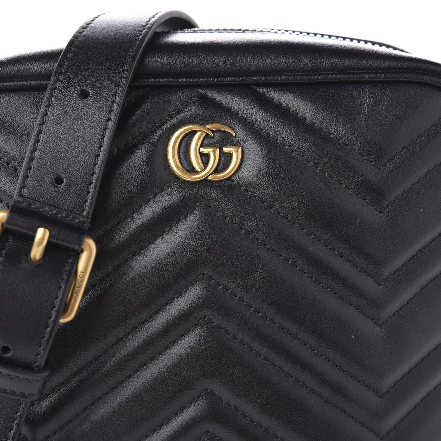 Calfskin Matelasse GG Marmont Travel Bag Black