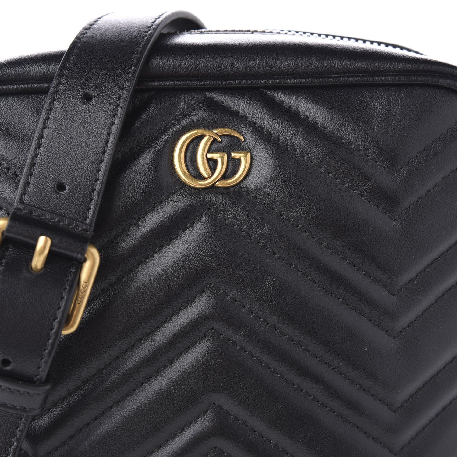 Gucci Calfskin Matelasse GG Marmont Travel Bag Black 10 of 10