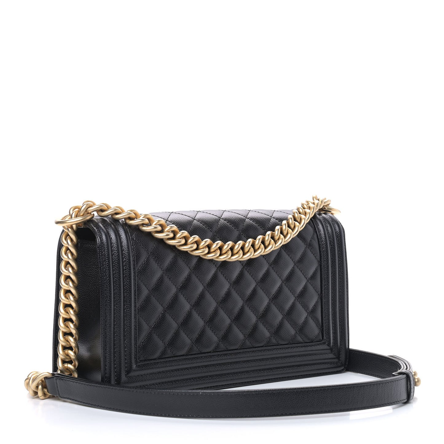 Caviar Quilted Medium Boy Flap Black