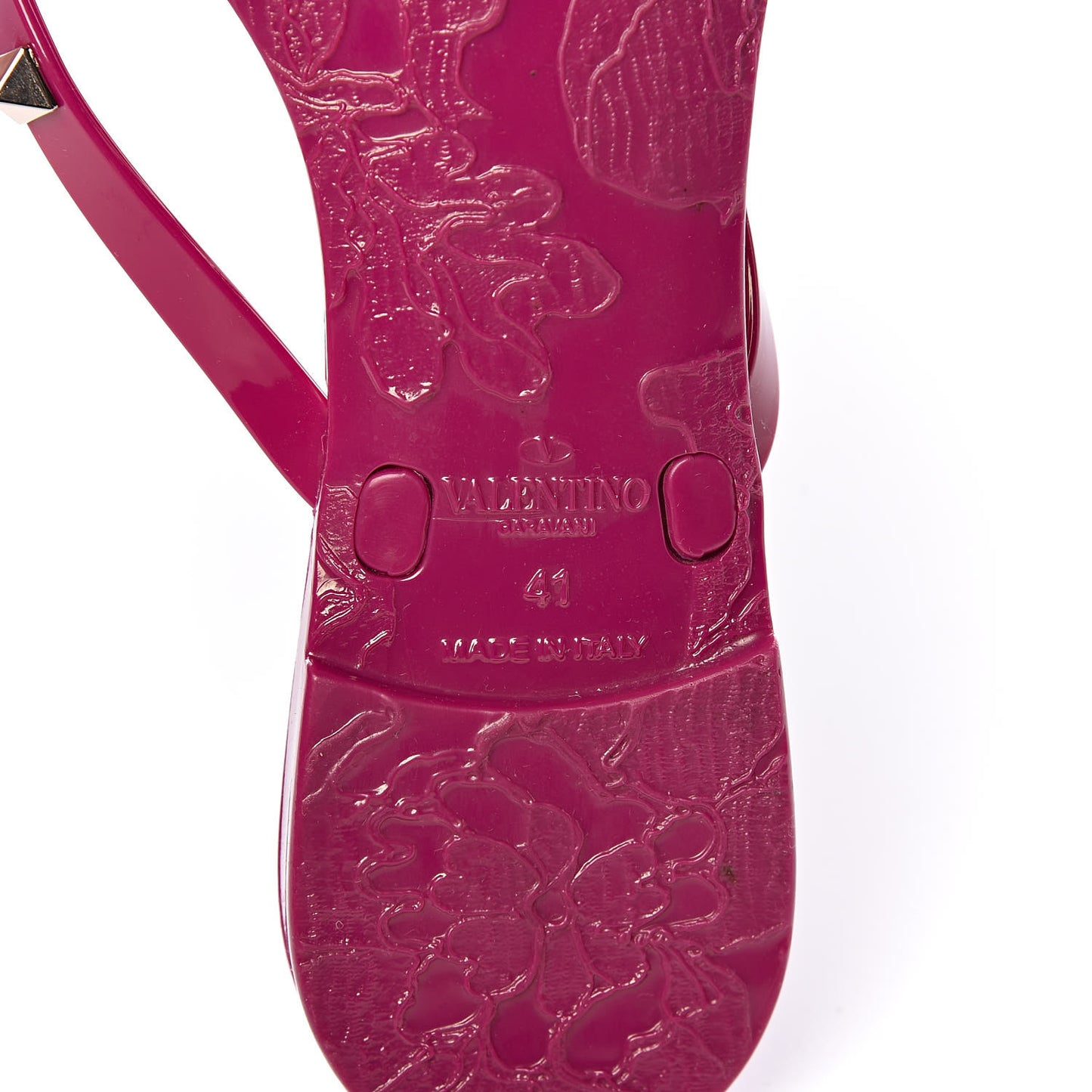 PVC Jelly Rockstud Bow Thong Sandals 41 Deep Cyclamin