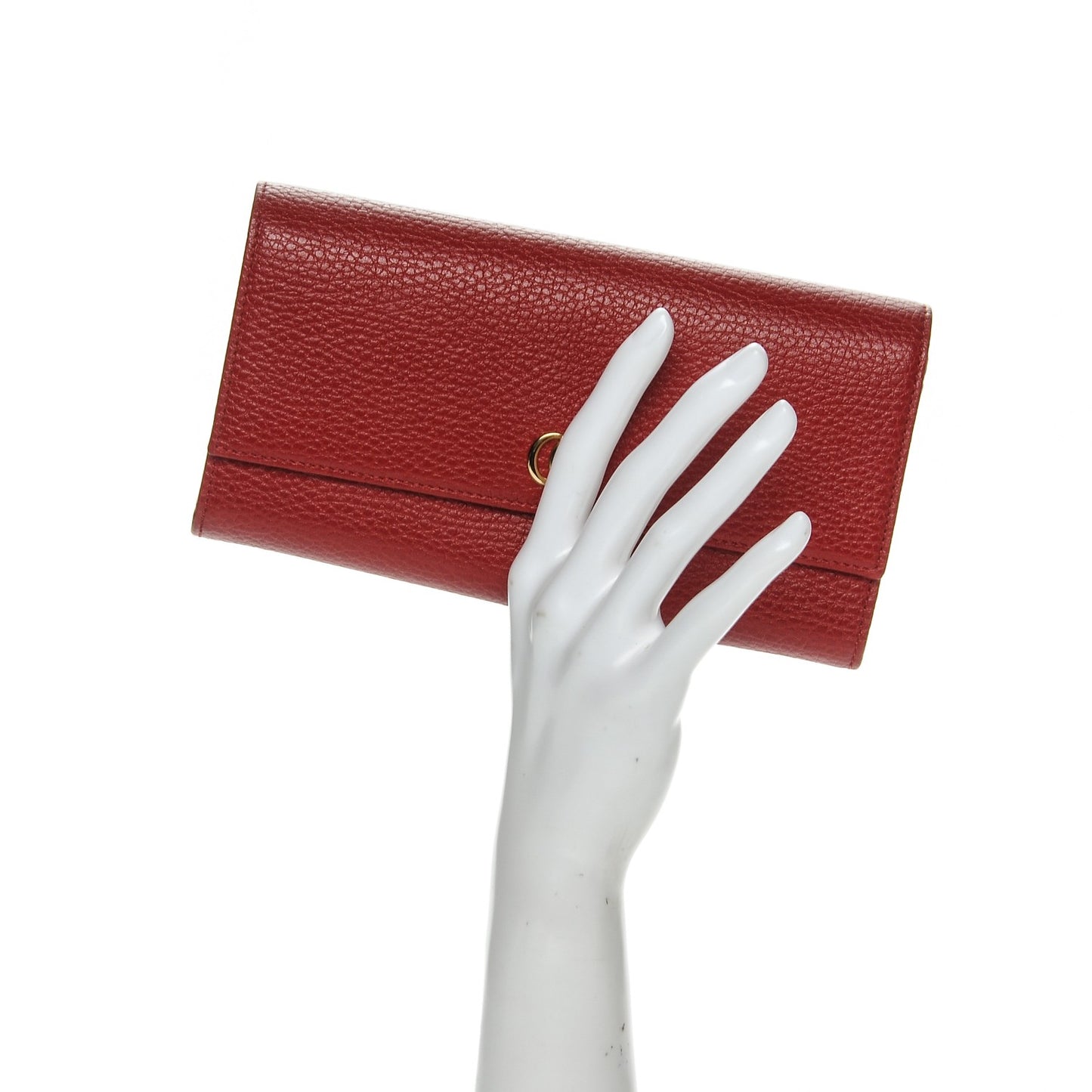 Dollar Calfskin GG Marmont Continental Wallet Hibiscus Red