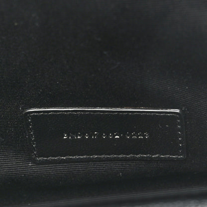 Saint Laurent Grain De Poudre Matelasse Chevron Monogram Envelope Clutch Black 7 of 9