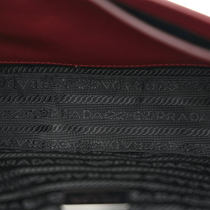 Prada Saffiano Vernice Flap Chain Crossbody Granato 5 of 10