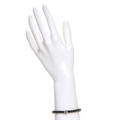 David Yurman Sterling Silver Black Spinel 5mm Spiritual Beads Skull Station Bracelet 2 of 7