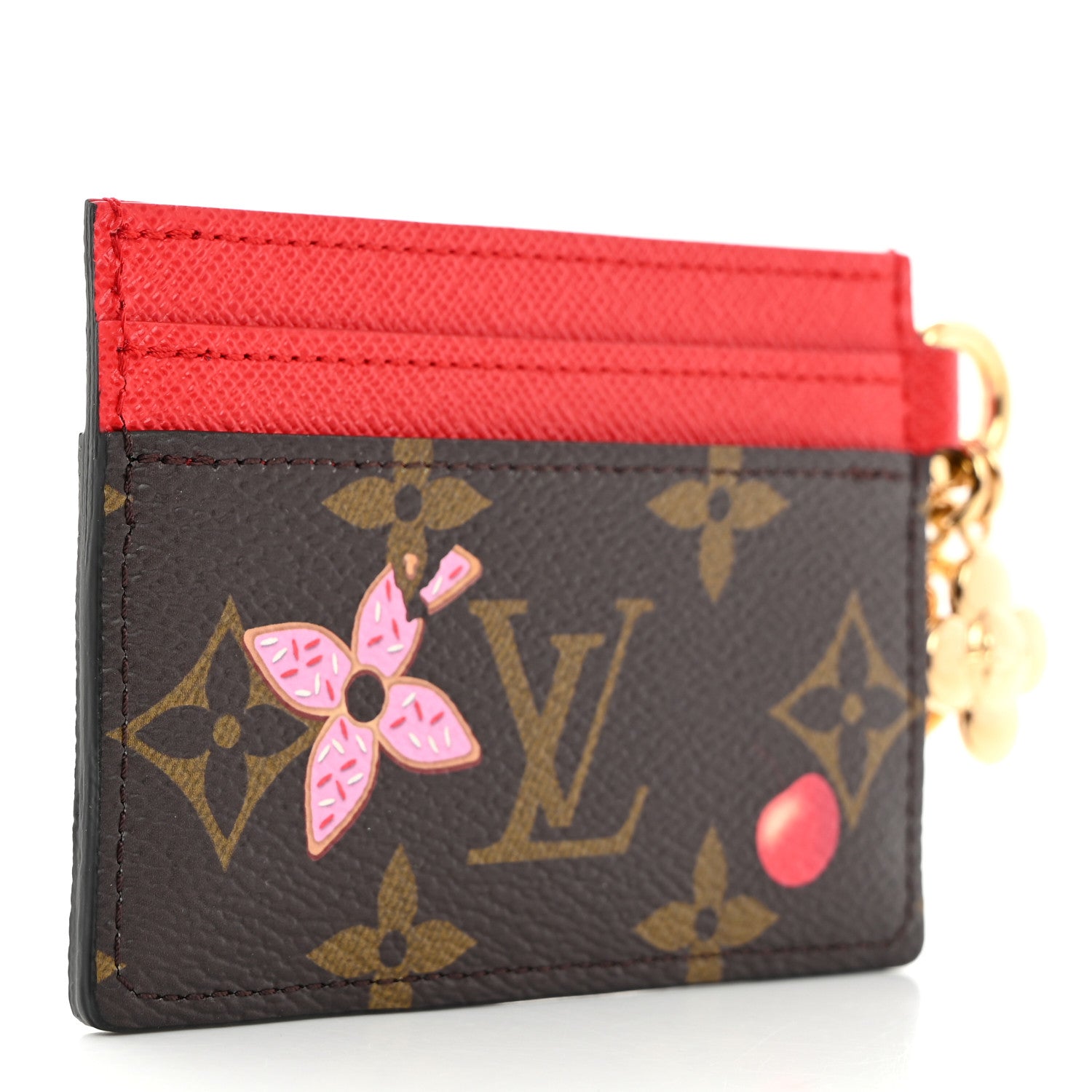 Louis Vuitton Monogram LV Charms 2024 Christmas Animation Candy Factory Card Holder Candy Red Candy Red 3 of 6