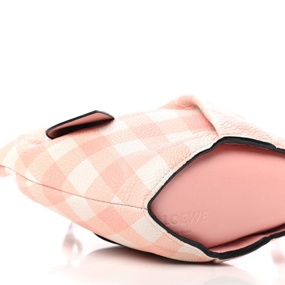 Loewe Calfskin Shearling Gingham Mini Bunny Crossbody Bag Pink 4 of 7