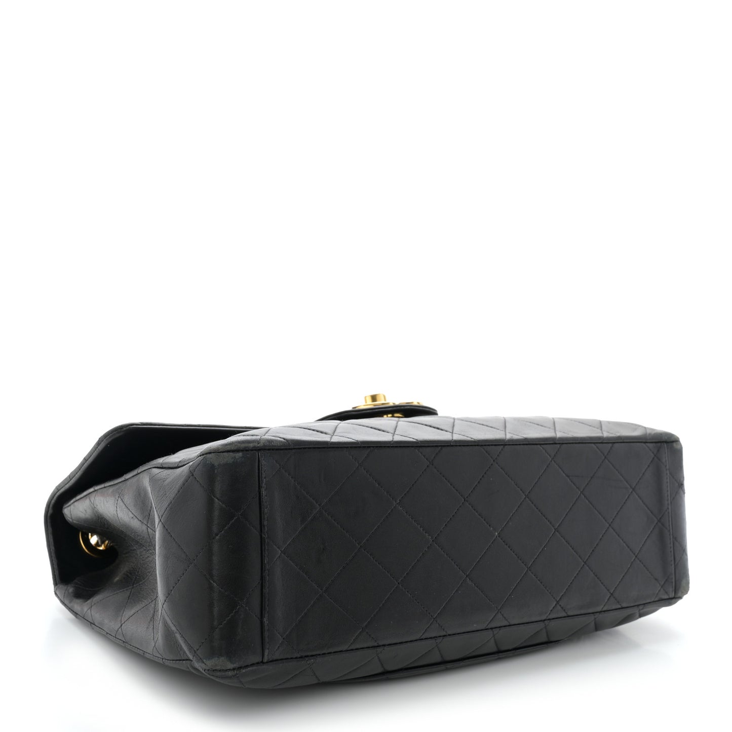 Lambskin Quilted XL Jumbo Single Flap Black