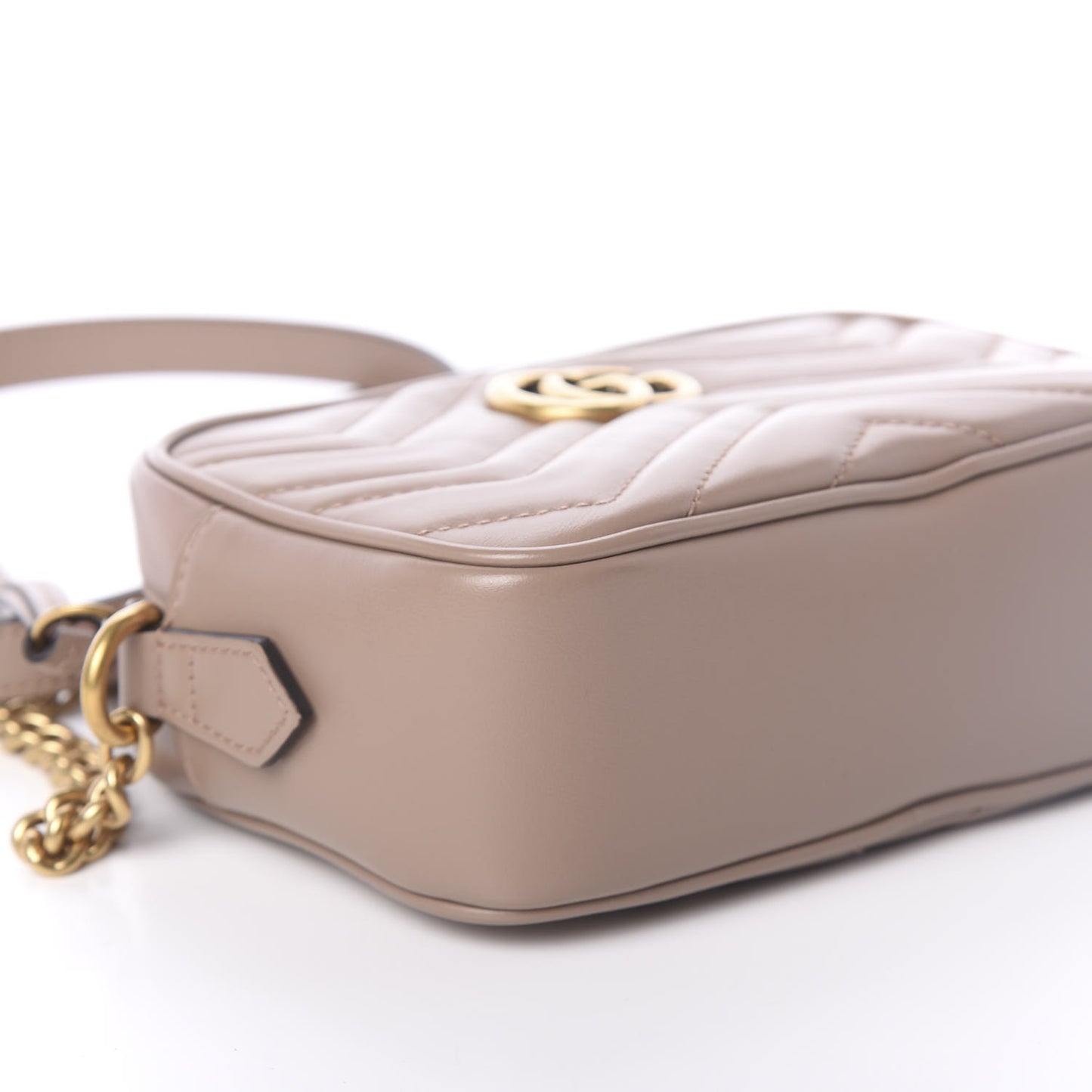 Calfskin Matelasse Mini GG Marmont Chain Shoulder Bag Porcelain Rose