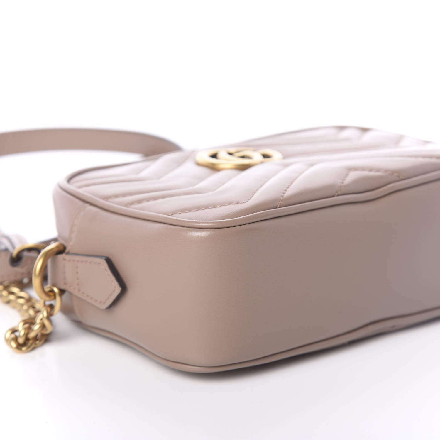 Gucci Calfskin Matelasse Mini GG Marmont Chain Shoulder Bag Porcelain Rose 7 of 8