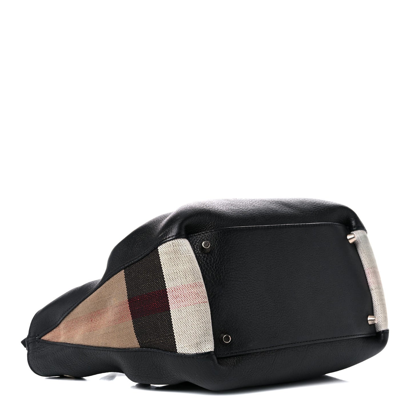 Grainy Calfskin House Check Small Maidstone Black