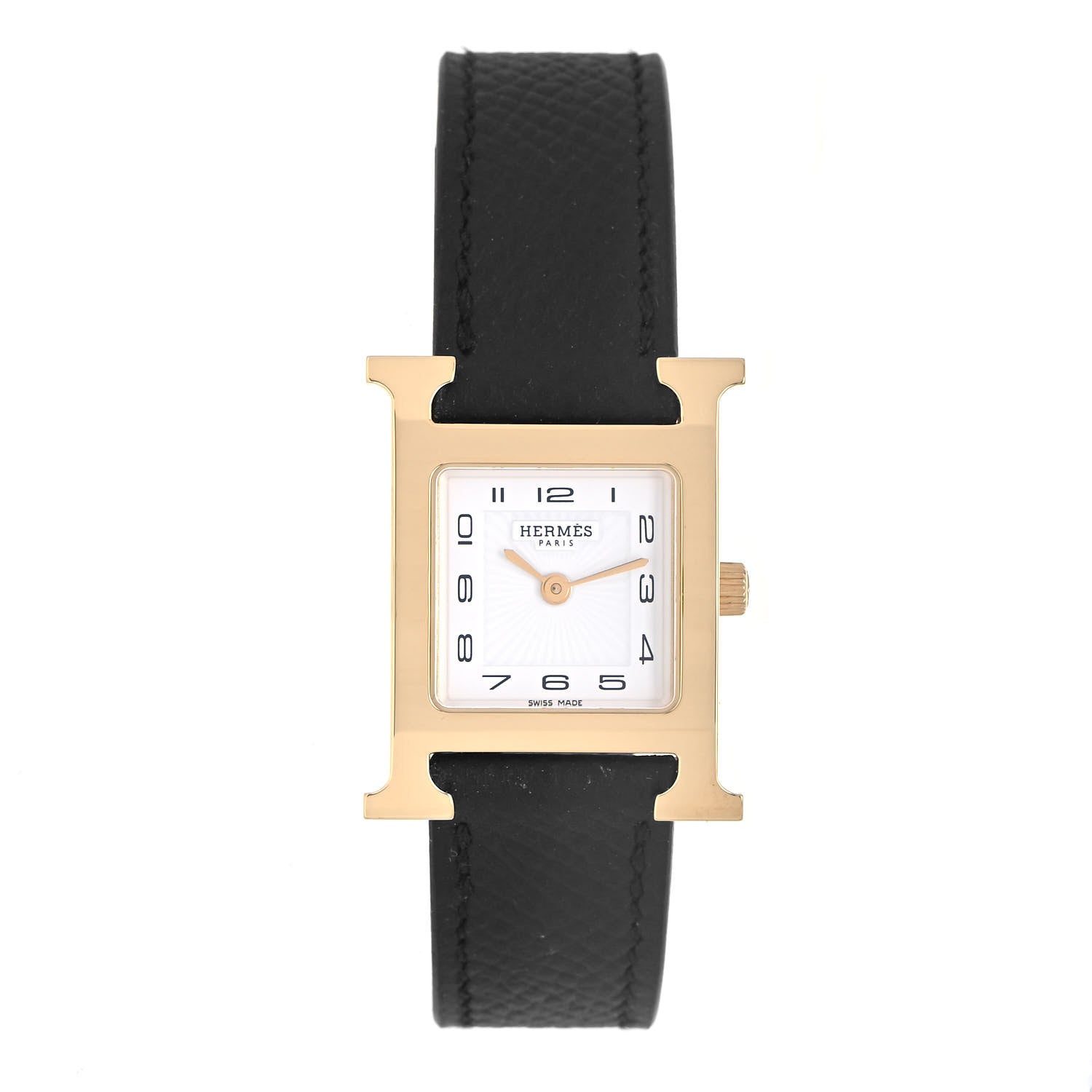 Hermes Stainless Steel Epsom 21mm Heure H Hour Quartz Watch Noir 2 of 5