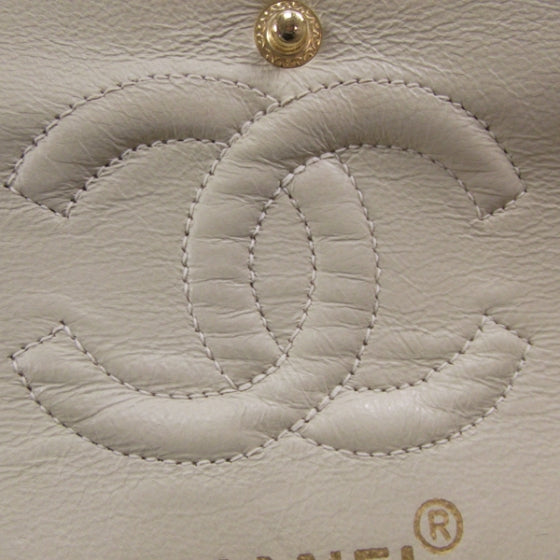 Lambskin Medium Double Flap Beige