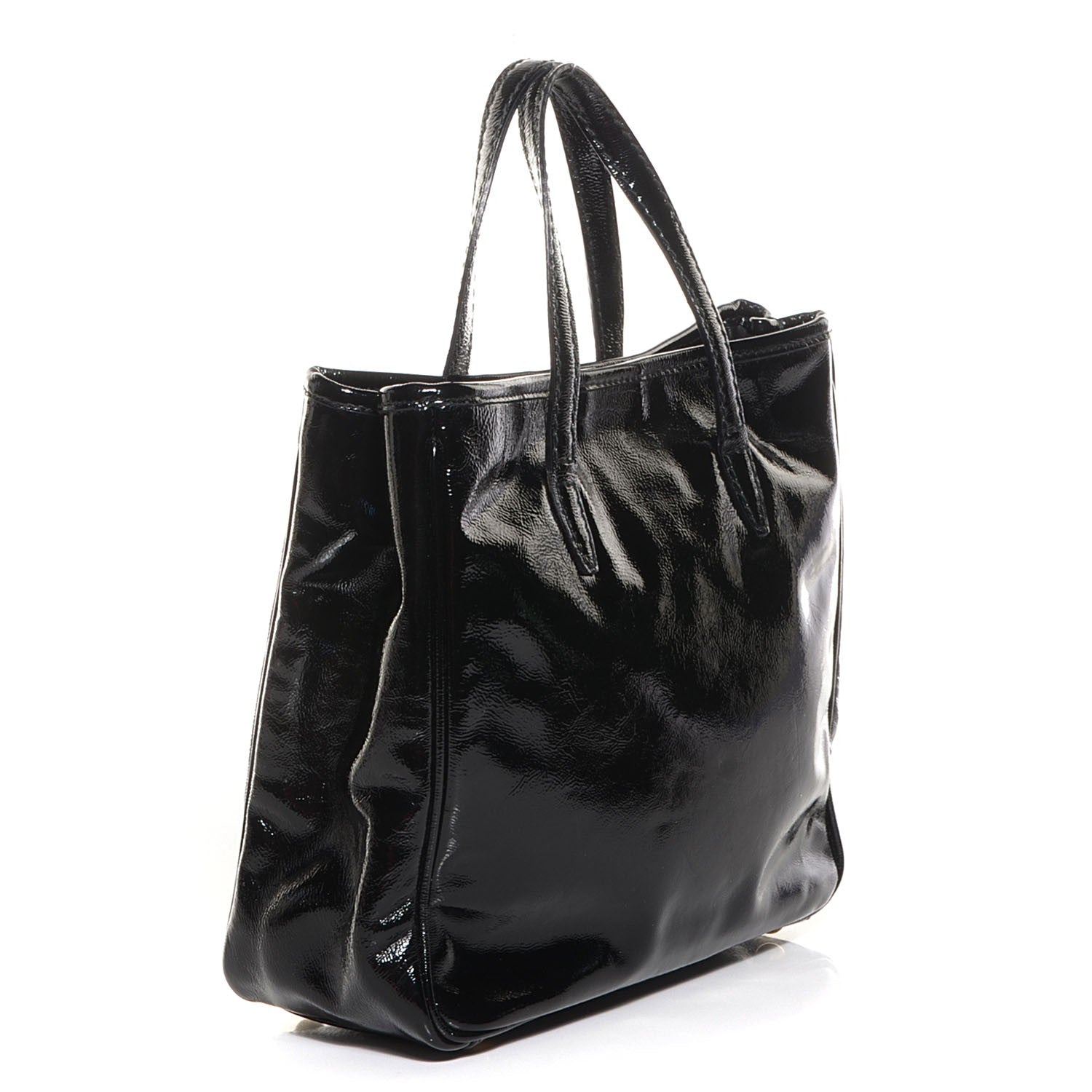 Saint Laurent Textured Patent Small Y-Mail Tote Black 3 of 7