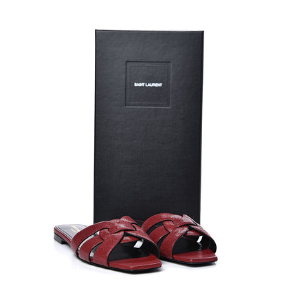 Saint Laurent Grain De Poudre Nu Pied 05 Slide Sandals 39.5 Cordovan 9 of 9