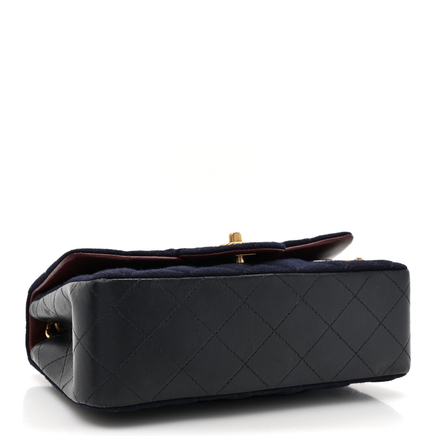 Chanel Felt Quilted Paris-Hamburg Charms Mini Rectangular Flap Black Dark Navy 4 of 11