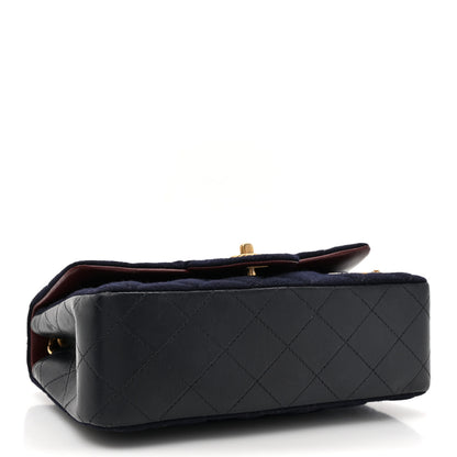 Chanel Felt Quilted Paris-Hamburg Charms Mini Rectangular Flap Black Dark Navy 4 of 11