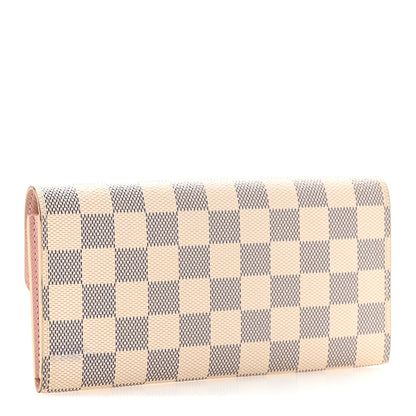 Louis Vuitton Damier Azur Emilie Wallet Rose Ballerine 3 of 8