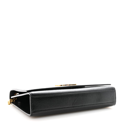 Saint Laurent Grain De Poudre Medium Classic Monogram Kate Satchel Black 4 of 9